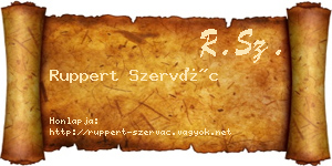 Ruppert Szervác névjegykártya